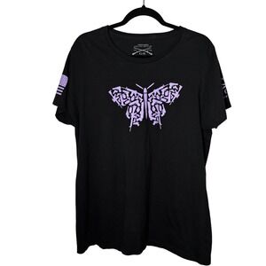 Grunt Style Womens Sz XXXL Butterfly T-Shirt Patriotic Utility American‎ Cotton